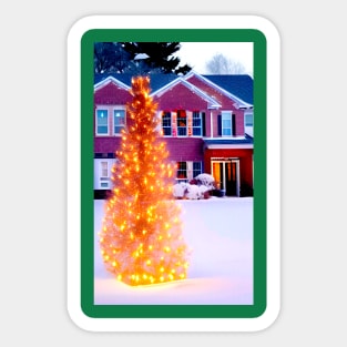 Bright White Lights Christmas Tree Sticker